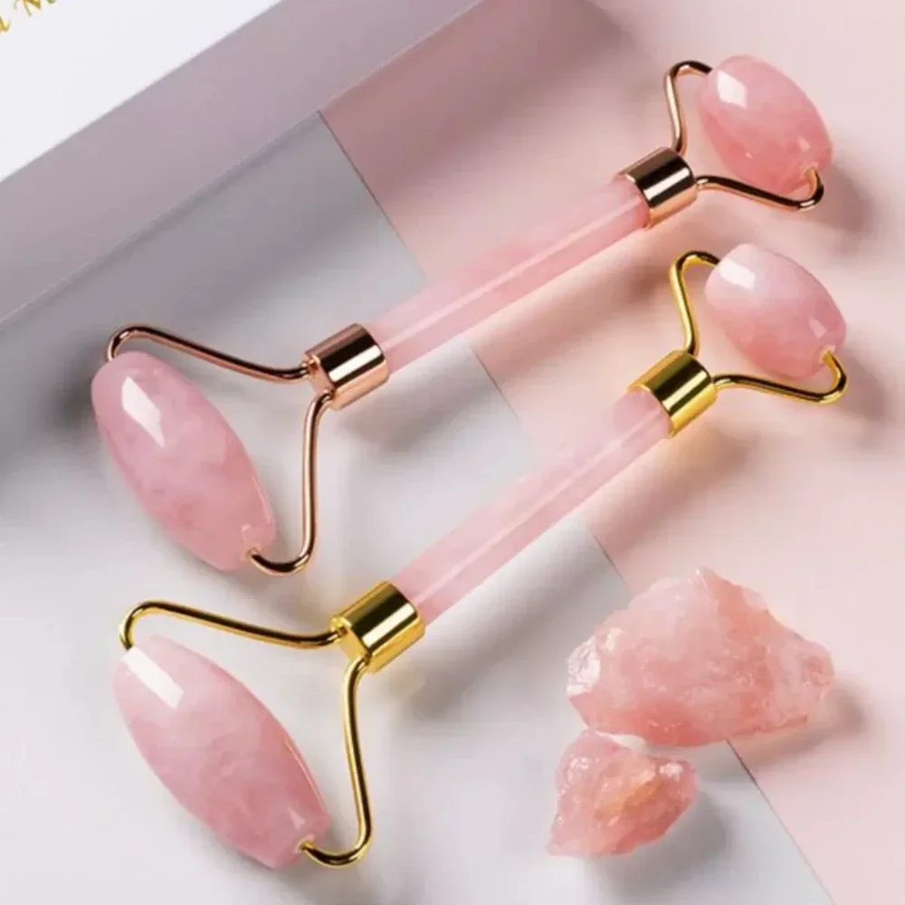 Skincare Pink - 3Pcs Gua Sha Scraper Board Roller