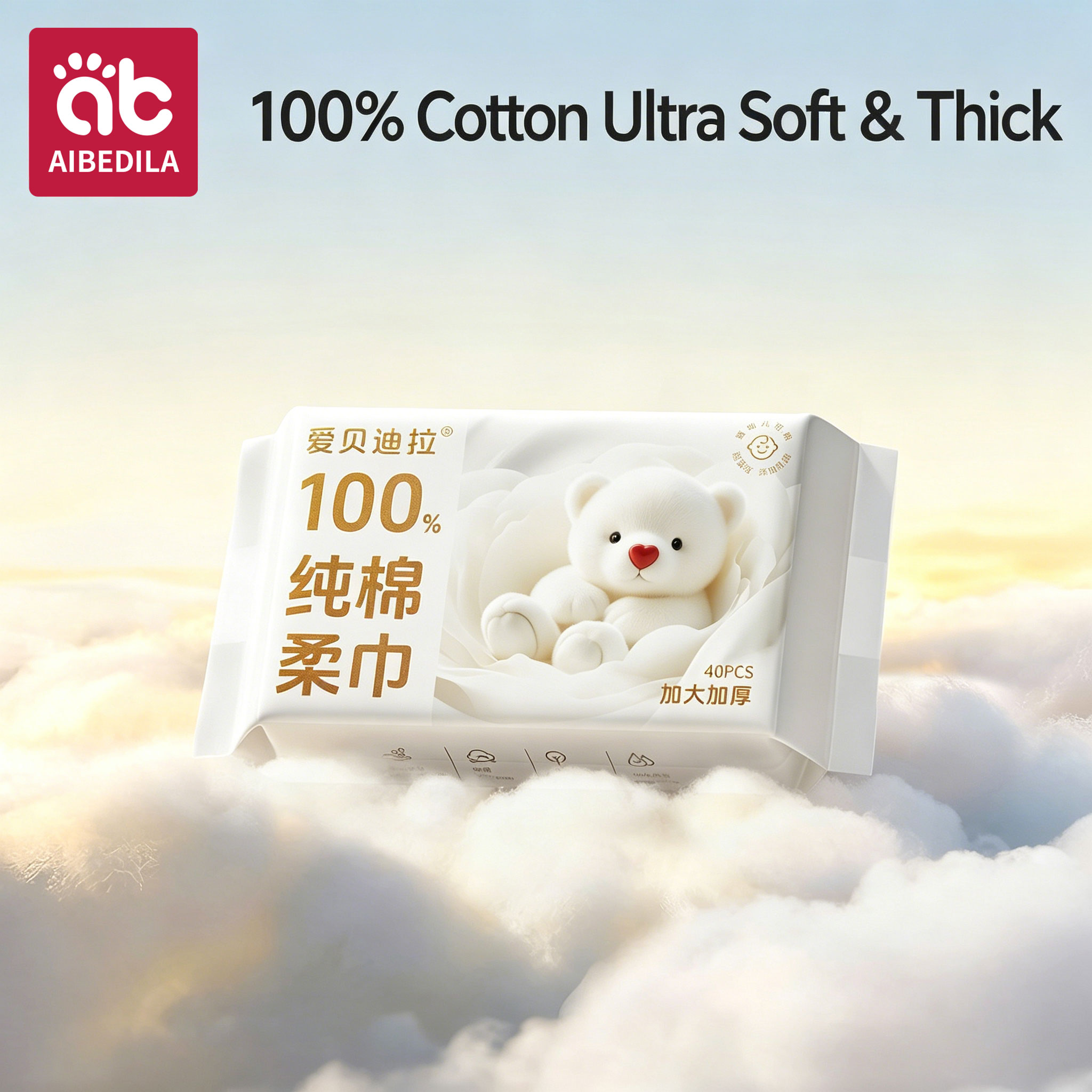 100% Cotton Dry Wipes Sensitiv - Skincare Newborn บทวิจารณ์และราคา