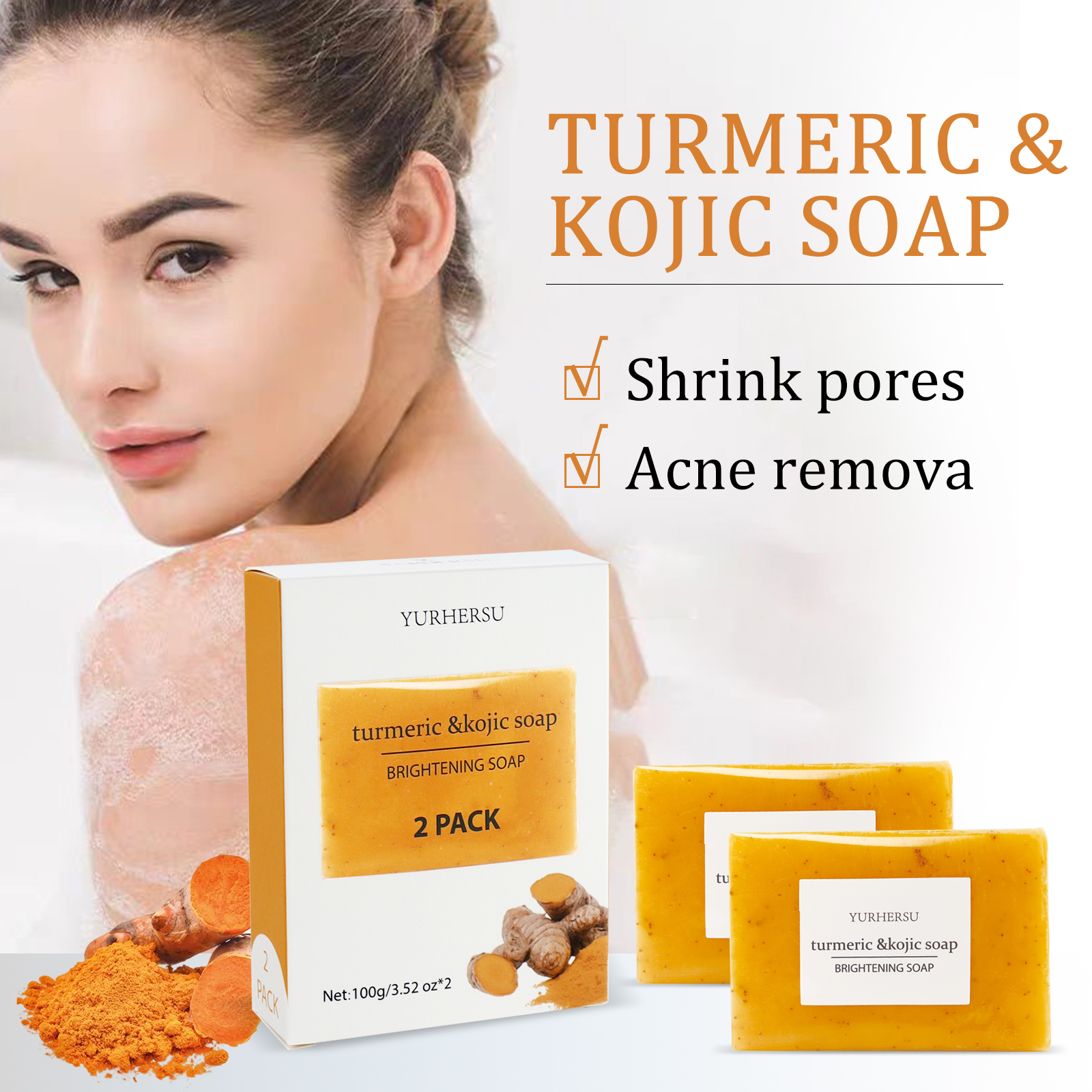 Turmeric & Kojic Acid Soap Bar - Skincare Gentle บทวิจารณ์และราคา