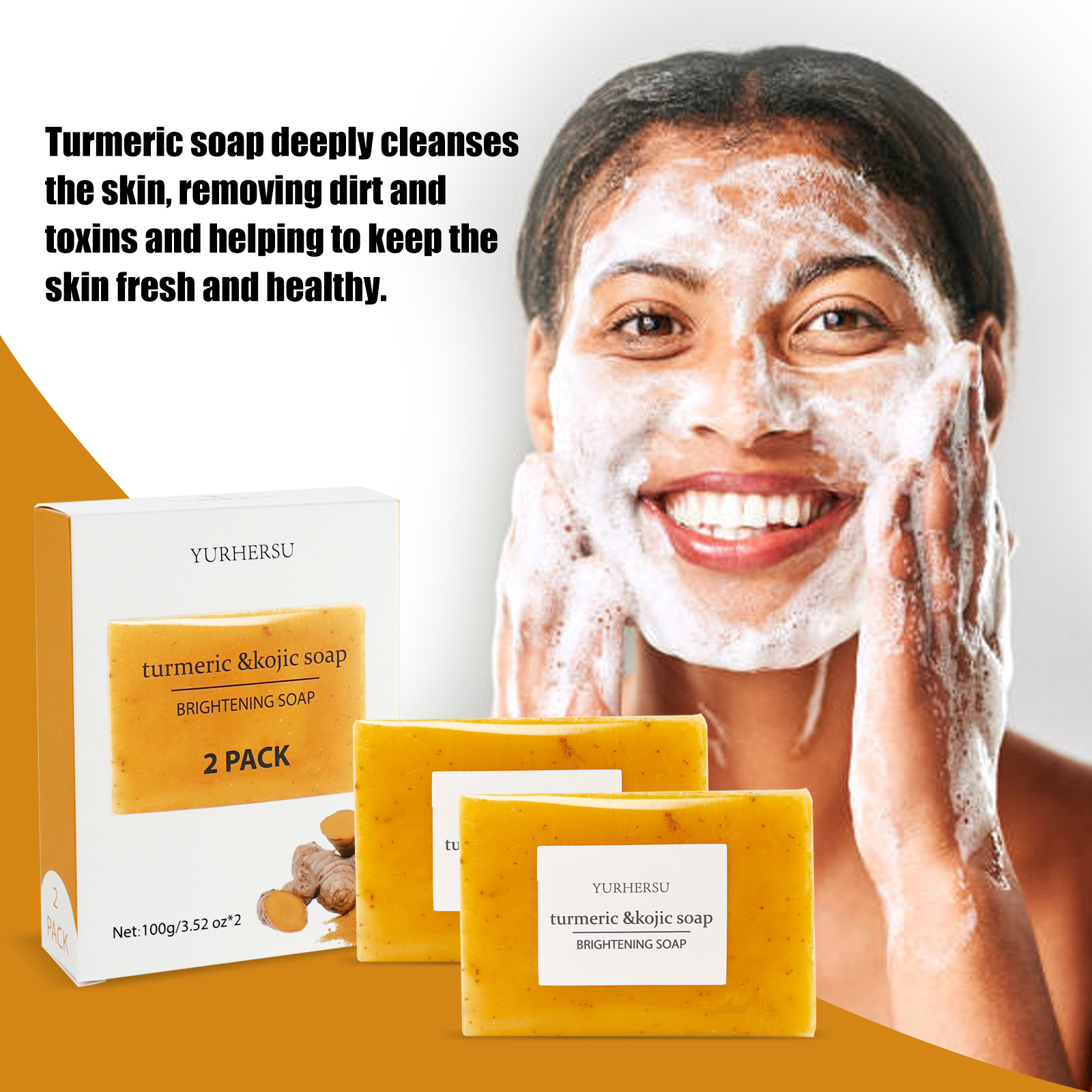 Turmeric & Kojic Acid Soap Bar - Skincare Gentle บทวิจารณ์และราคา