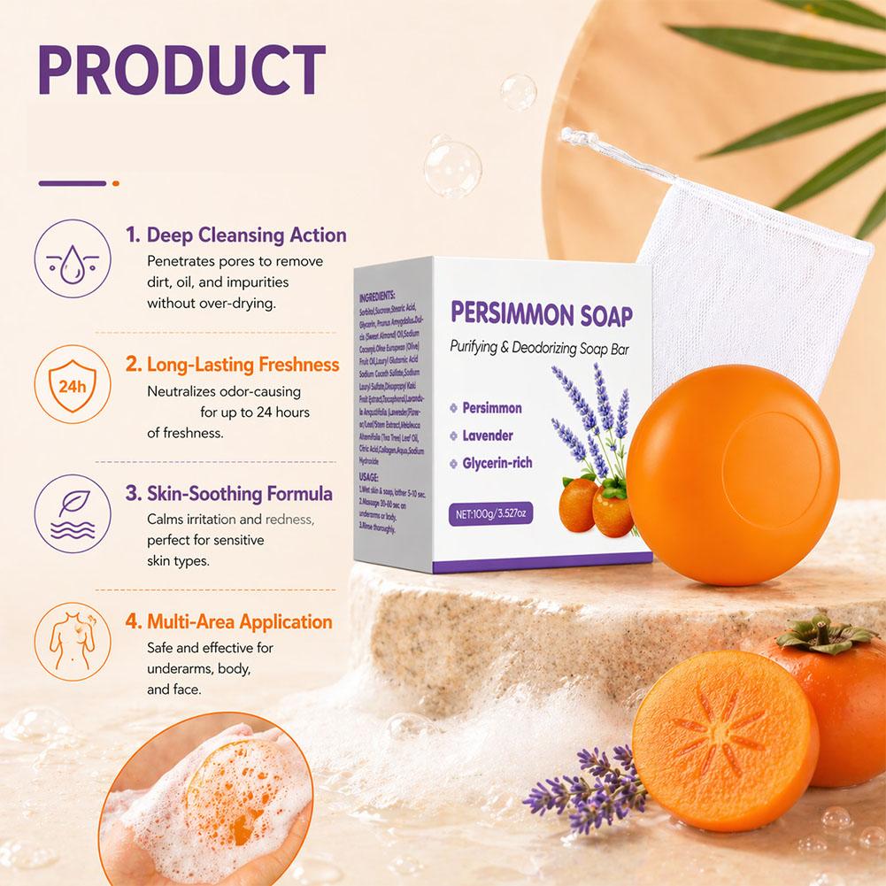 Persimmon lavender Soap Bar Pe - Skincare Gentle บทวิจารณ์และราคา