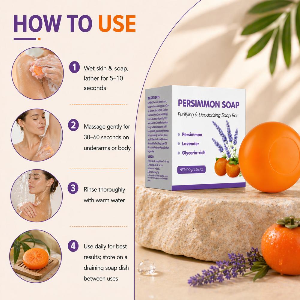Persimmon lavender Soap Bar Pe - Skincare Gentle บทวิจารณ์และราคา