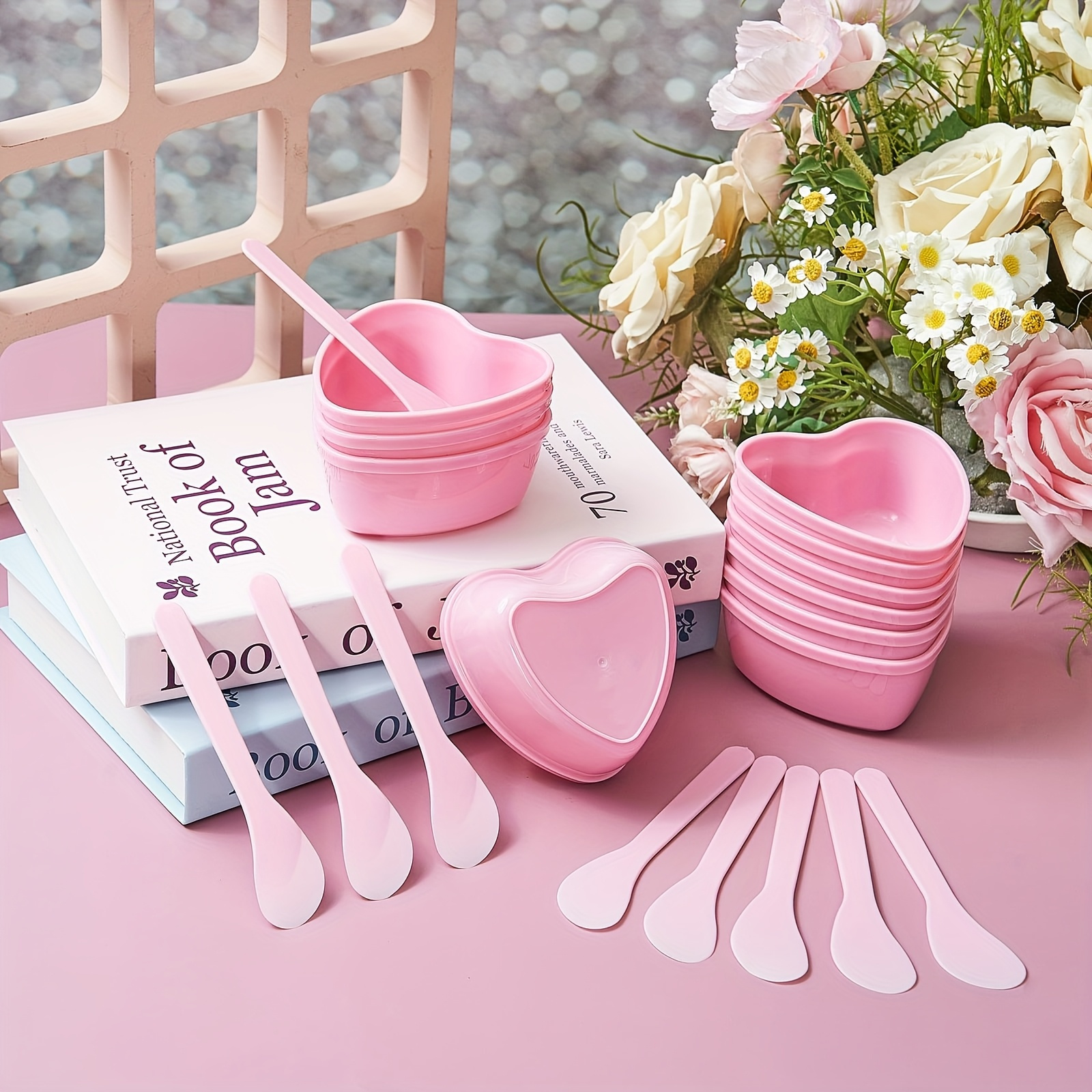 6-piece Pink Heart Shaped Faci - Skincare Pink บทวิจารณ์และราคา