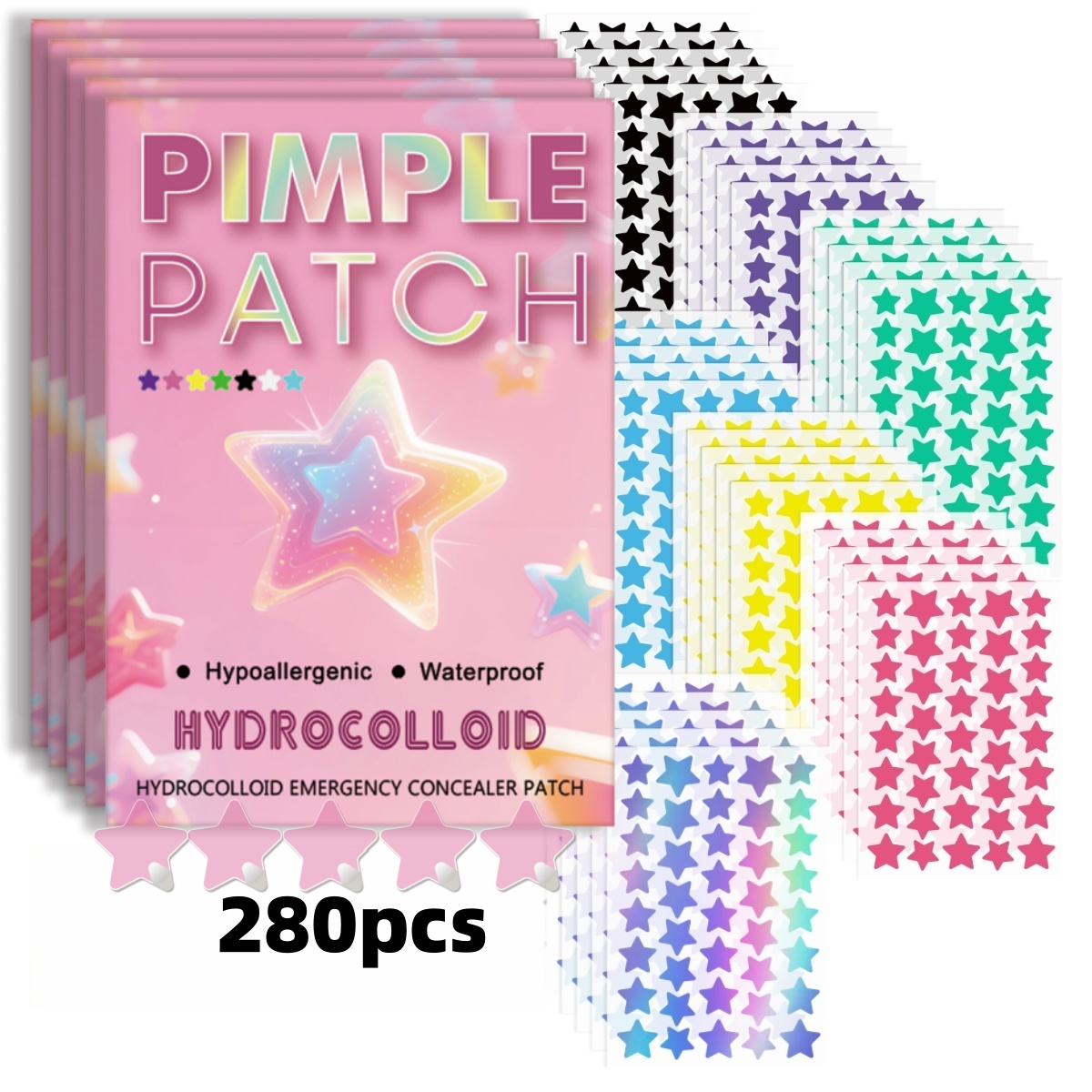 280pieces of multi-color star  - Skincare Gentle บทวิจารณ์และราคา