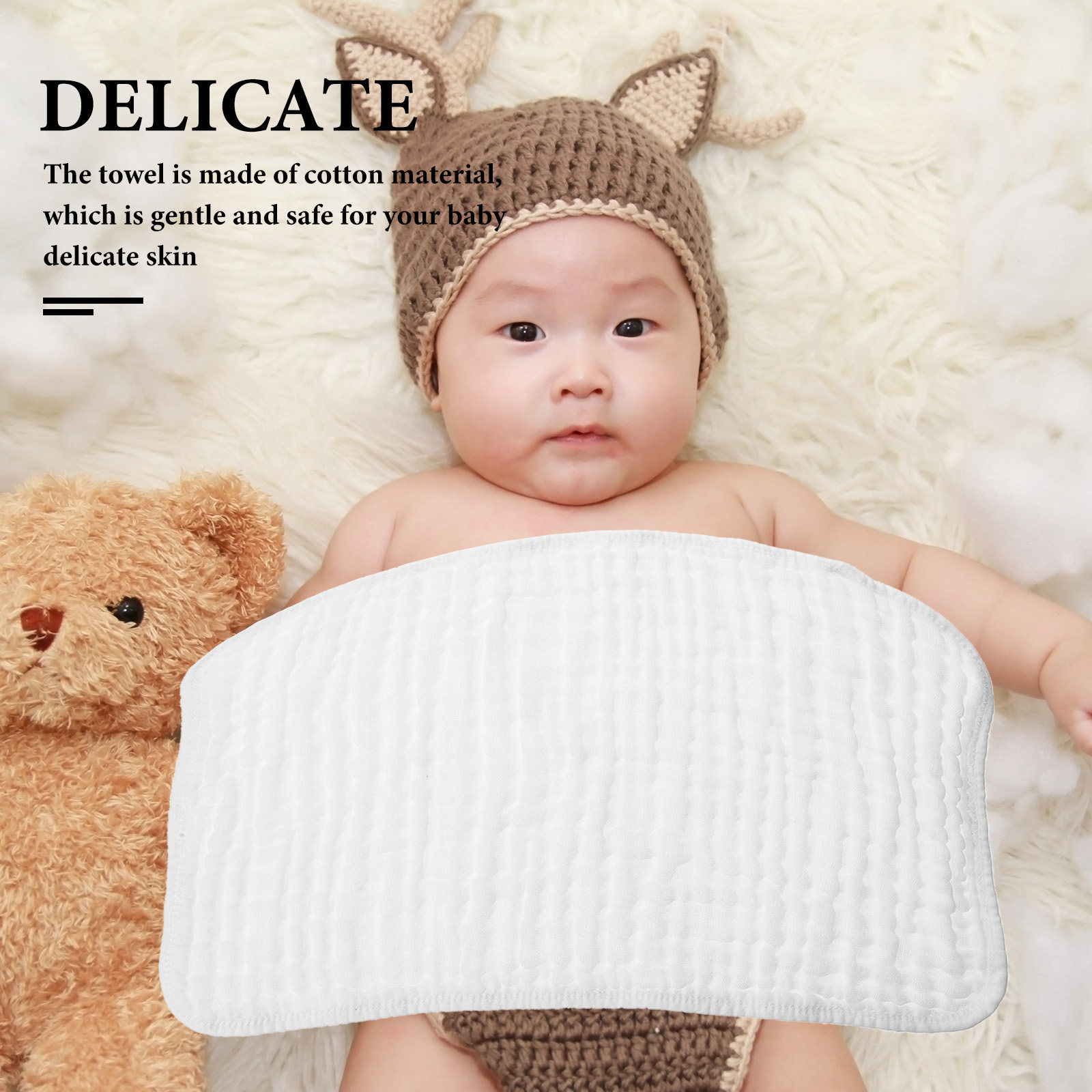 6Pcs Pure Cotton Baby Towels S - Skincare Newborn บทวิจารณ์และราคา