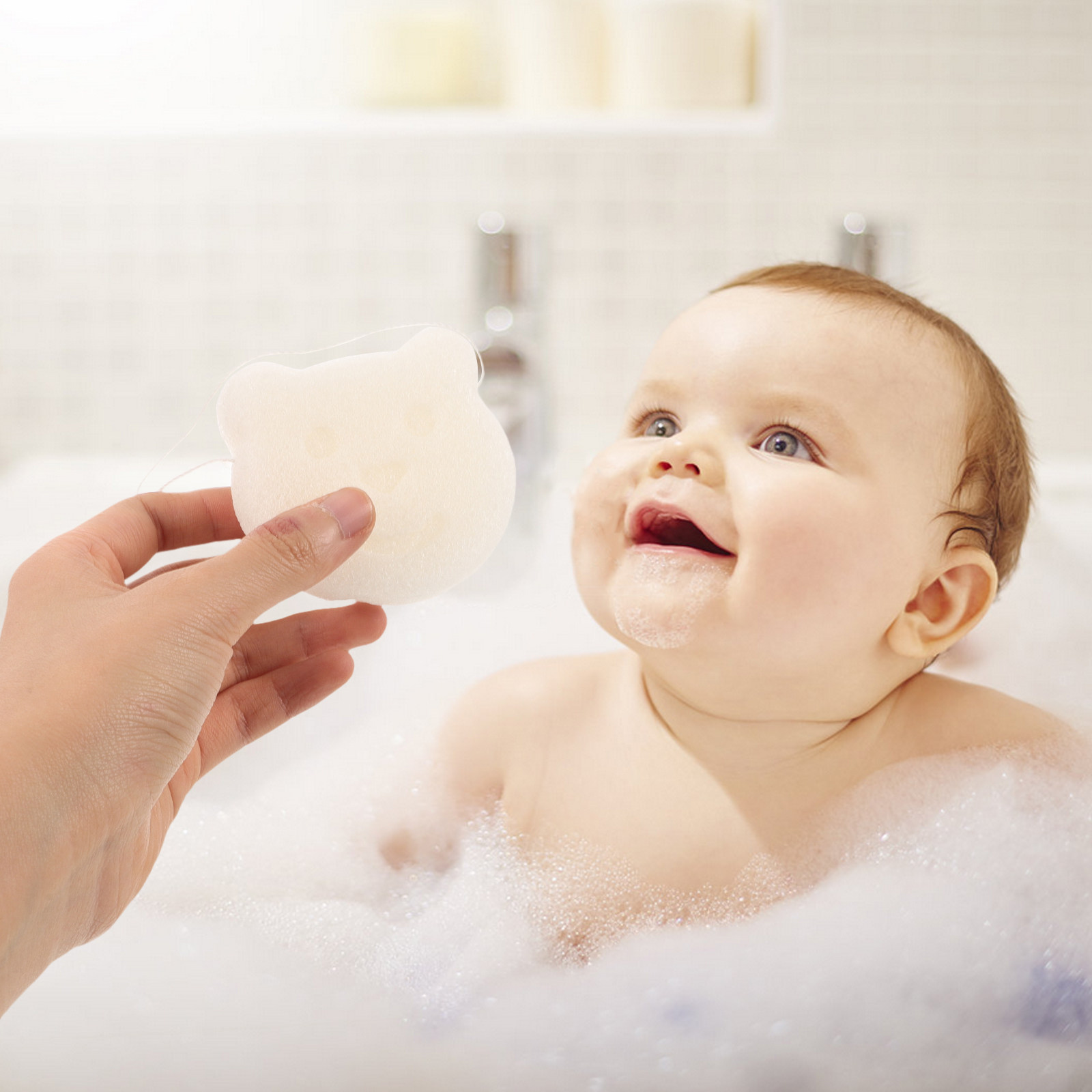 Soft Muslin Baby Bath Sponge f - Skincare Newborn บทวิจารณ์และราคา