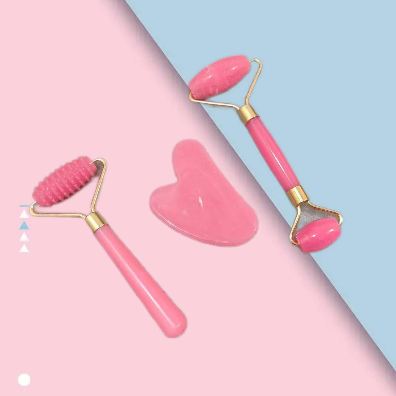3Pcs Gua Sha Scraper Board Rol - Skincare Pink บทวิจารณ์และราคา