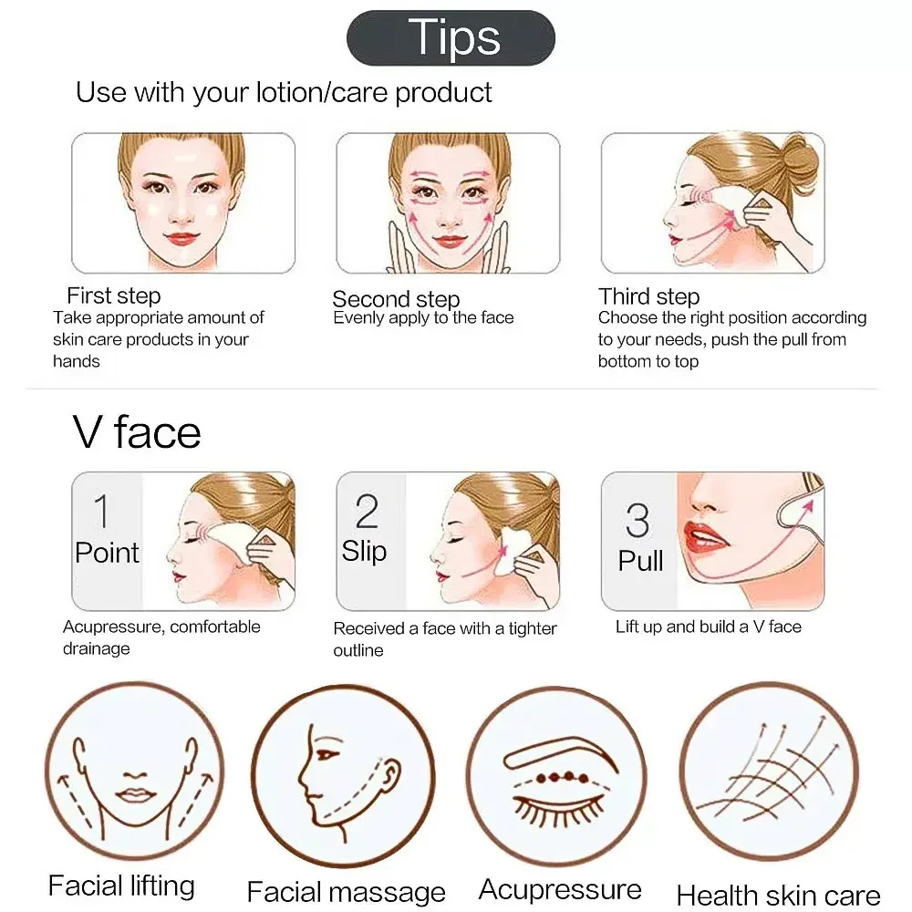 3Pcs Gua Sha Scraper Board Rol - Skincare Pink บทวิจารณ์และราคา
