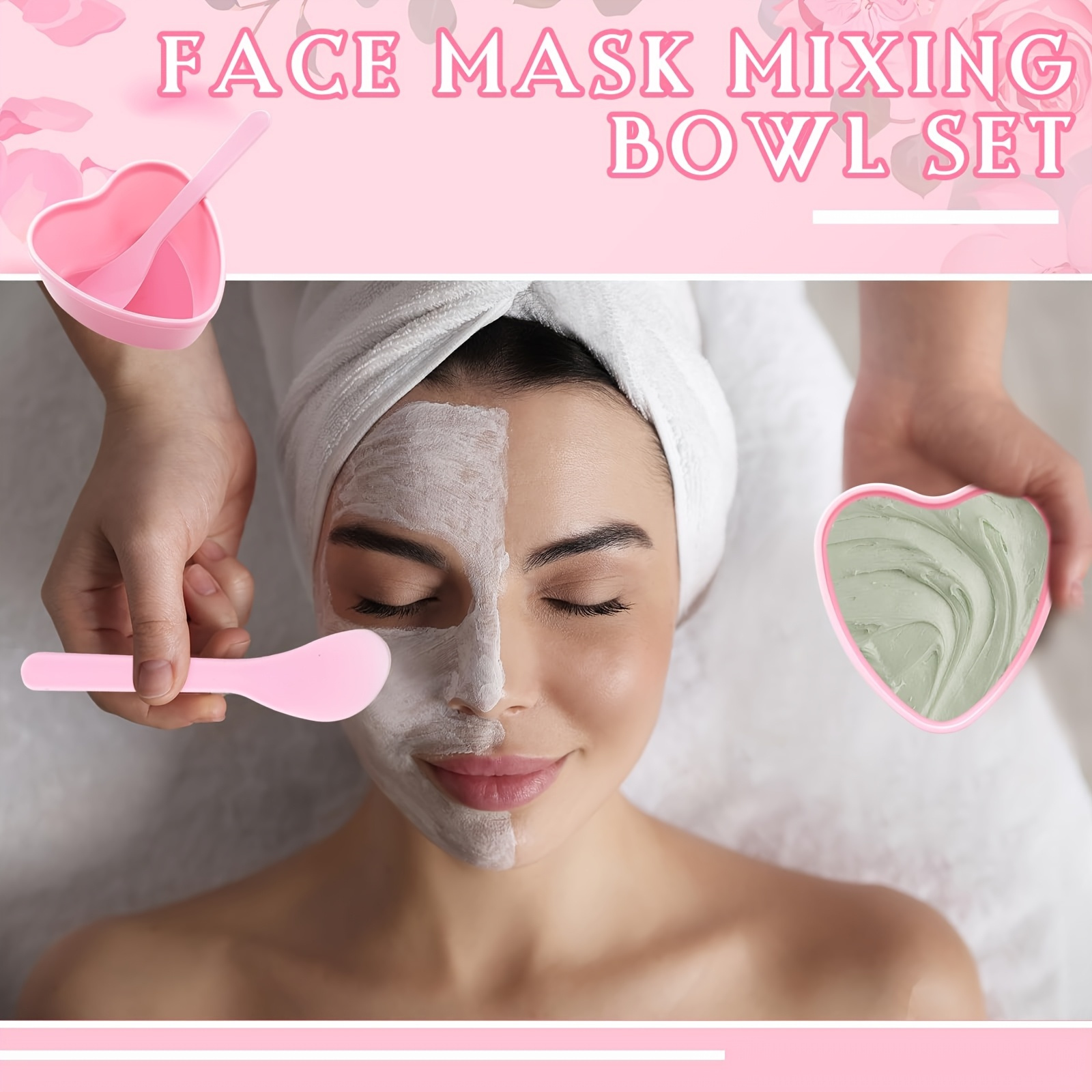 6-piece Pink Heart Shaped Faci - Skincare Pink บทวิจารณ์และราคา