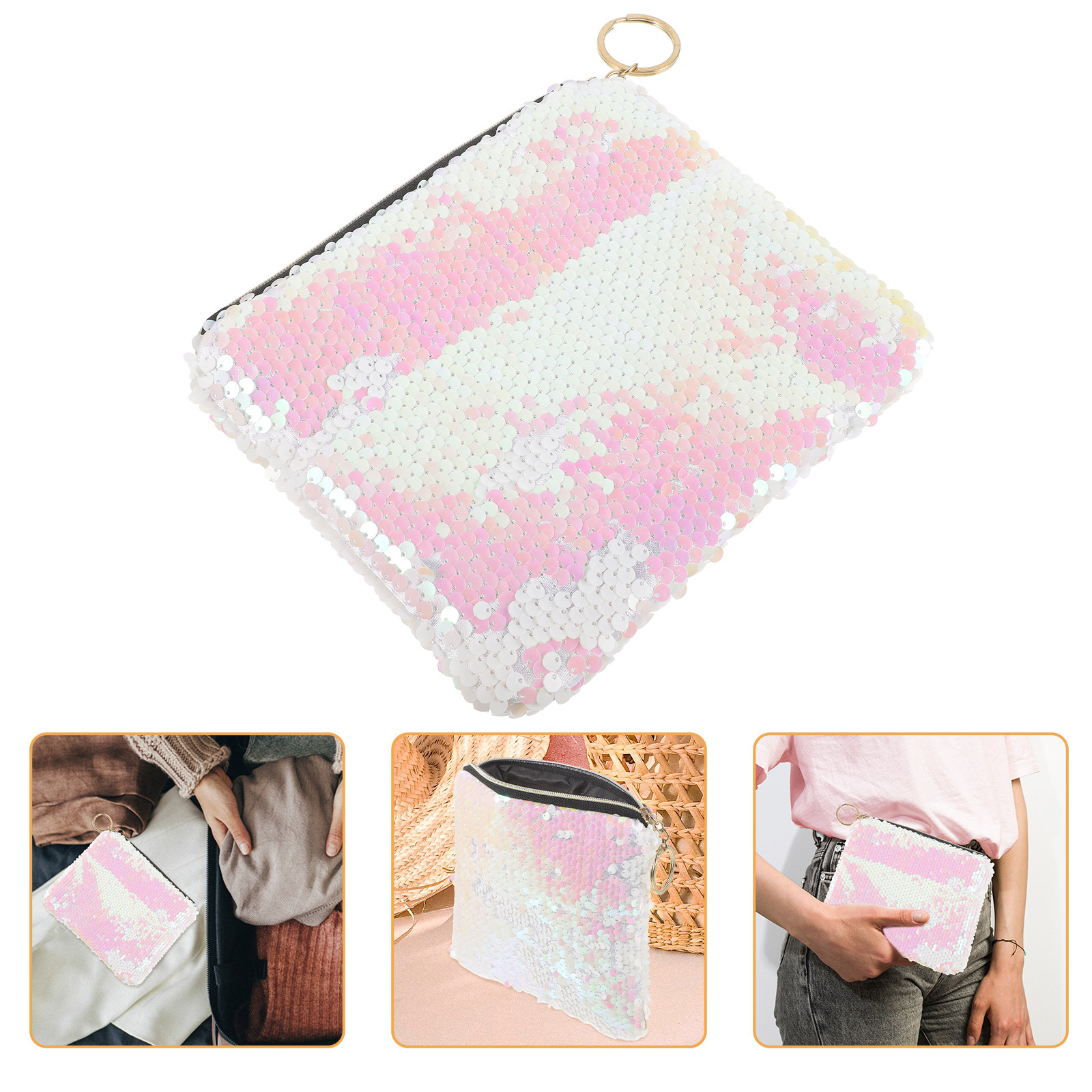 Sequined Bag for Women Fashion - Skincare Pink บทวิจารณ์และราคา