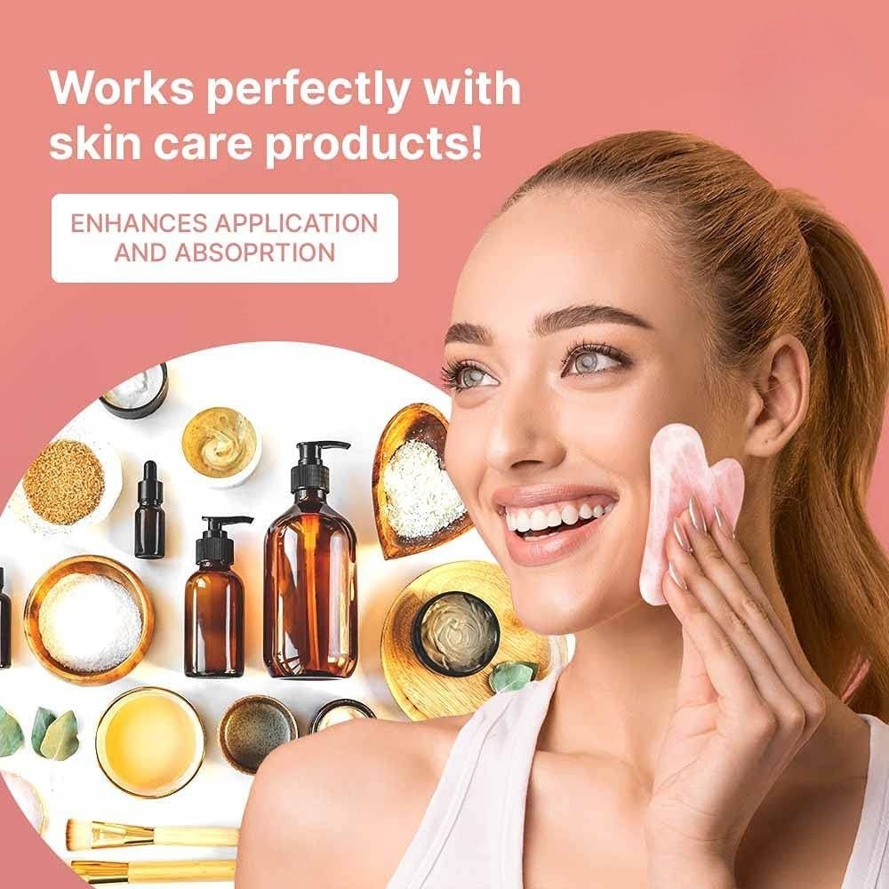 Gua Sha Jade Stone Gua Sha Mas - Skincare Pink บทวิจารณ์และราคา
