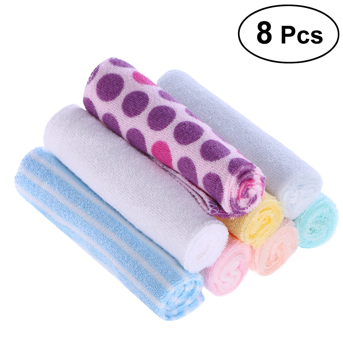 8Pcs Soft Cotton Baby Hand Tow - Skincare Newborn บทวิจารณ์และราคา